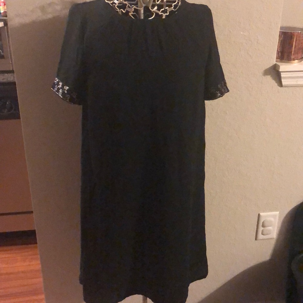 🌻NWT H&M black dress with metal beaded sleeves